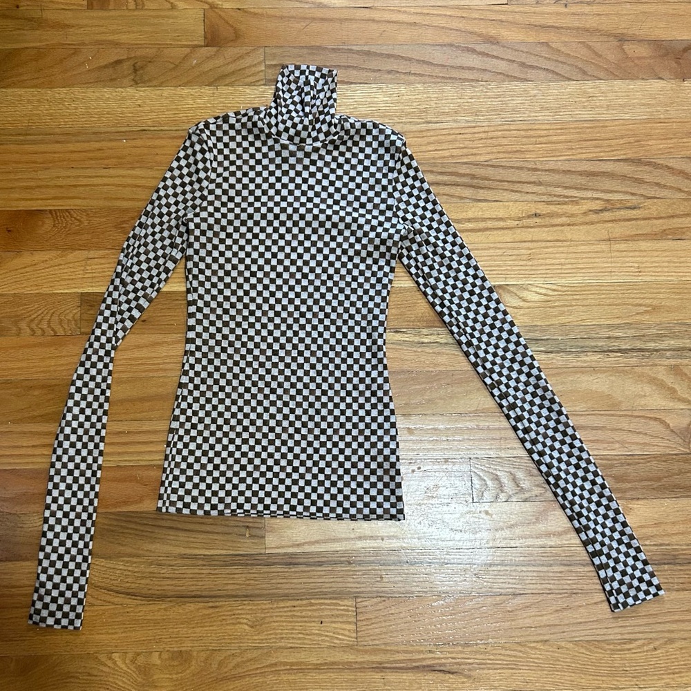 Nanushka Harri Checkered Turtleneck